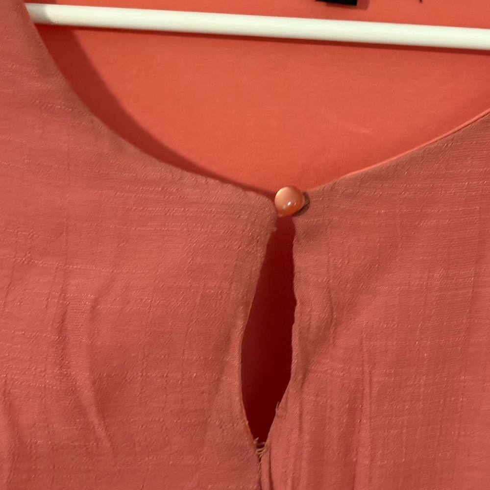 Women’s AUW Rust Midi Dress with Tie Waist - Picture 5 of 5